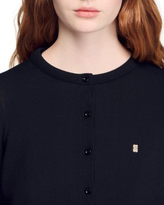 Round Neck Cropped Cardigan Sweater 