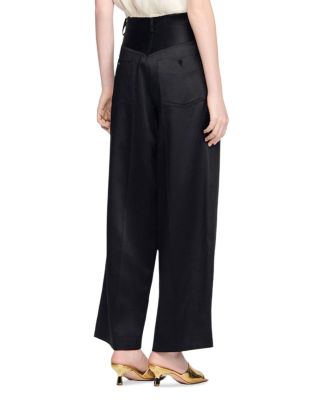 Satin Effect Wide Leg Trousers
