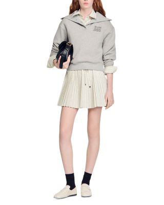 Short Rhinestone Striped Skirt