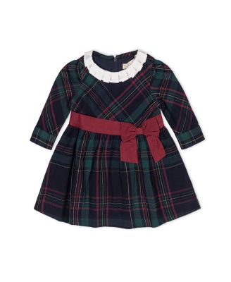 Girls' Organic Pleated Collar Dress with Sash - Baby, Little Kid, Big Kid