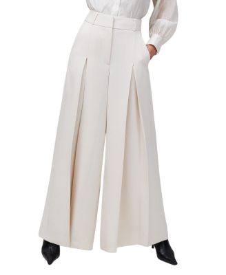  Pleat Detail Wide Leg Pants