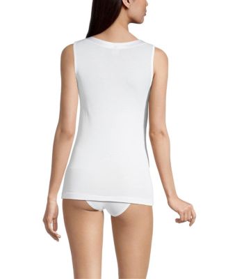 Cotton Scoop Neck Tank Top with Satin Trim