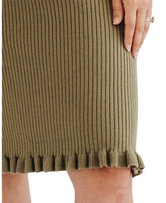 Women's Cotton Knit Knee Length Maternity Sweater Dress