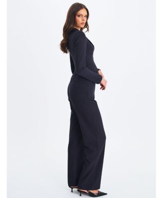  Quinne Striped Single-Breasted Peplum Blazer