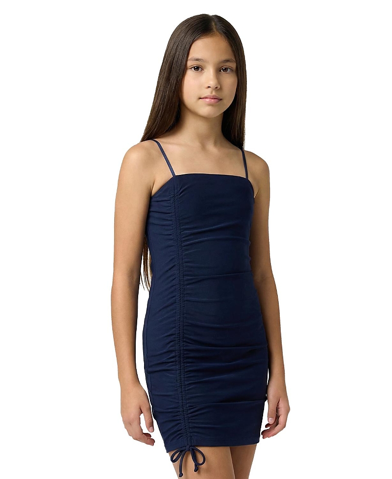 Un Deux Trois Girls' Ruched Sleeveless Dress in Longer Length - Big Kid