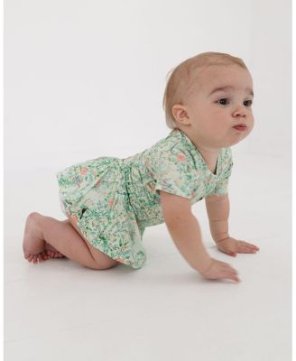 Girls' Sage Blossom Bamboo Twirl Dress with Bodysuit - Baby