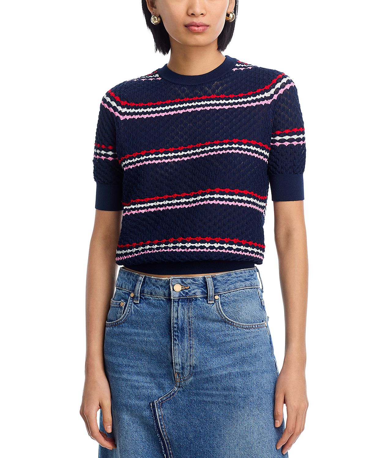 Essentiel Antwerp Textured Puffed-Sleeve Sweater