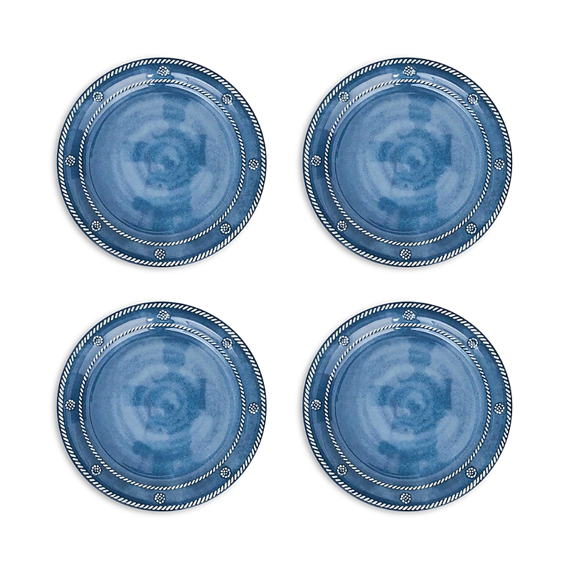 Juliska Berry & Thread Melamine Dessert/salad Plate, Set Of 4 In Blue