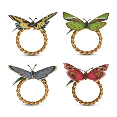 Meadow Walk Butterfly Napkin Rings, Set of 4