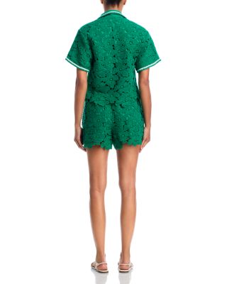 Glenn Lace Camp Shirt & Holly Lace Shorts Swim Cover-Up 
