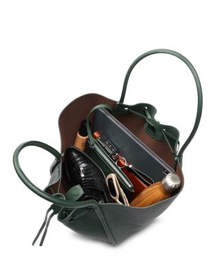 Large Ruched Leather Tote