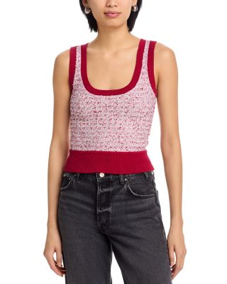 Boucl&eacute; Tweed Scoop Neck Tank
