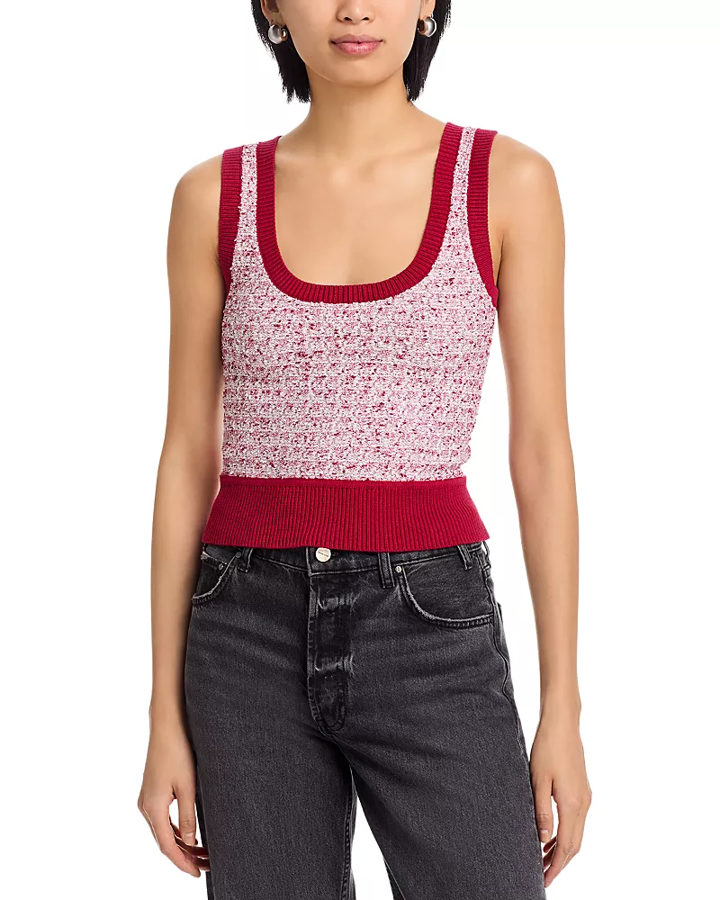3.1 Phillip Lim Boucle Tweed Scoop Neck Tank