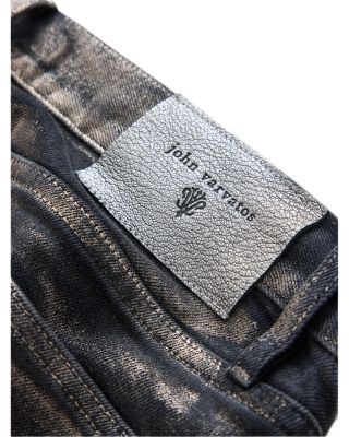 Skinny Fit Distressed Jeans in Metal Grey