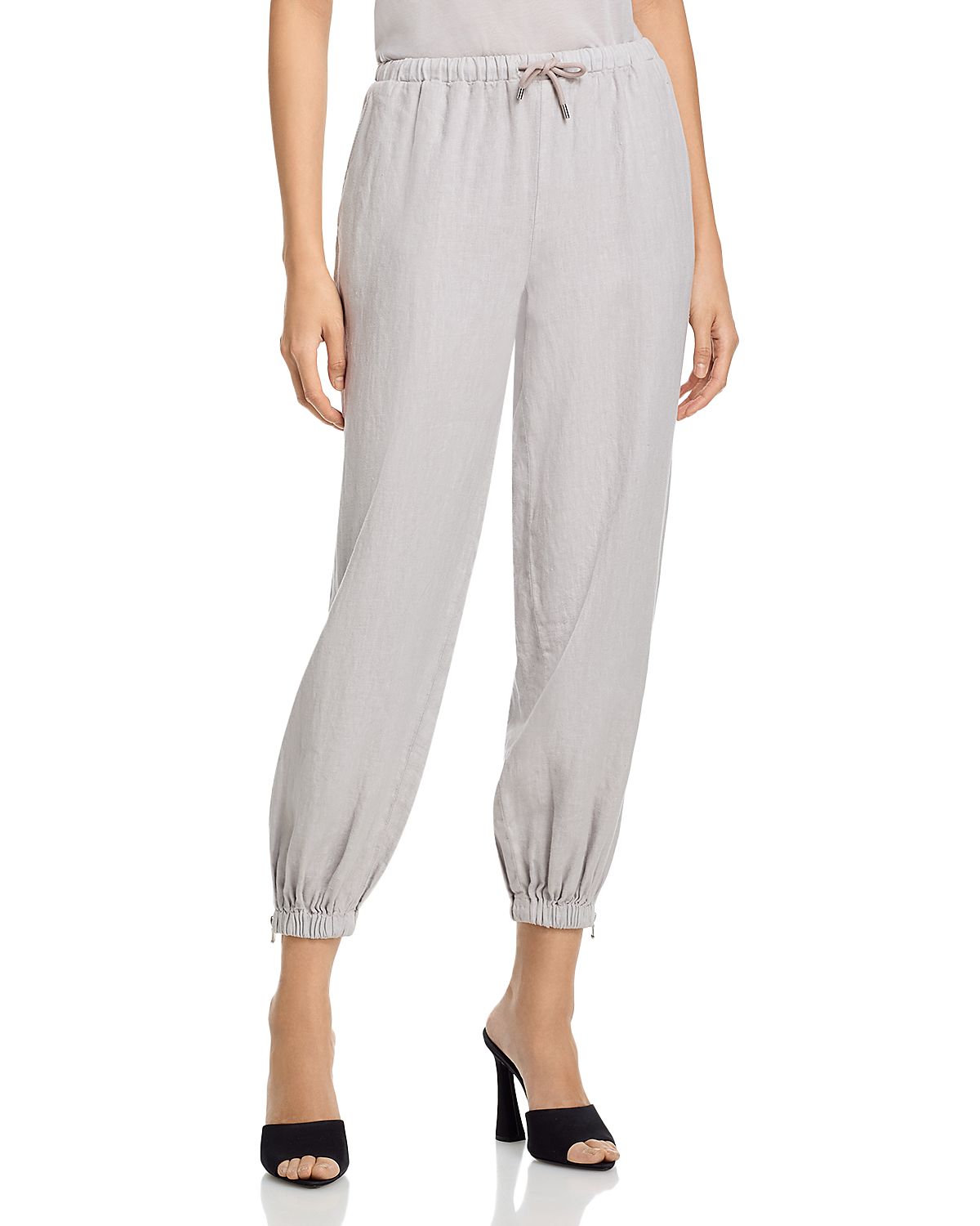 L'Agence Mariko Linen Zip Hem Joggers