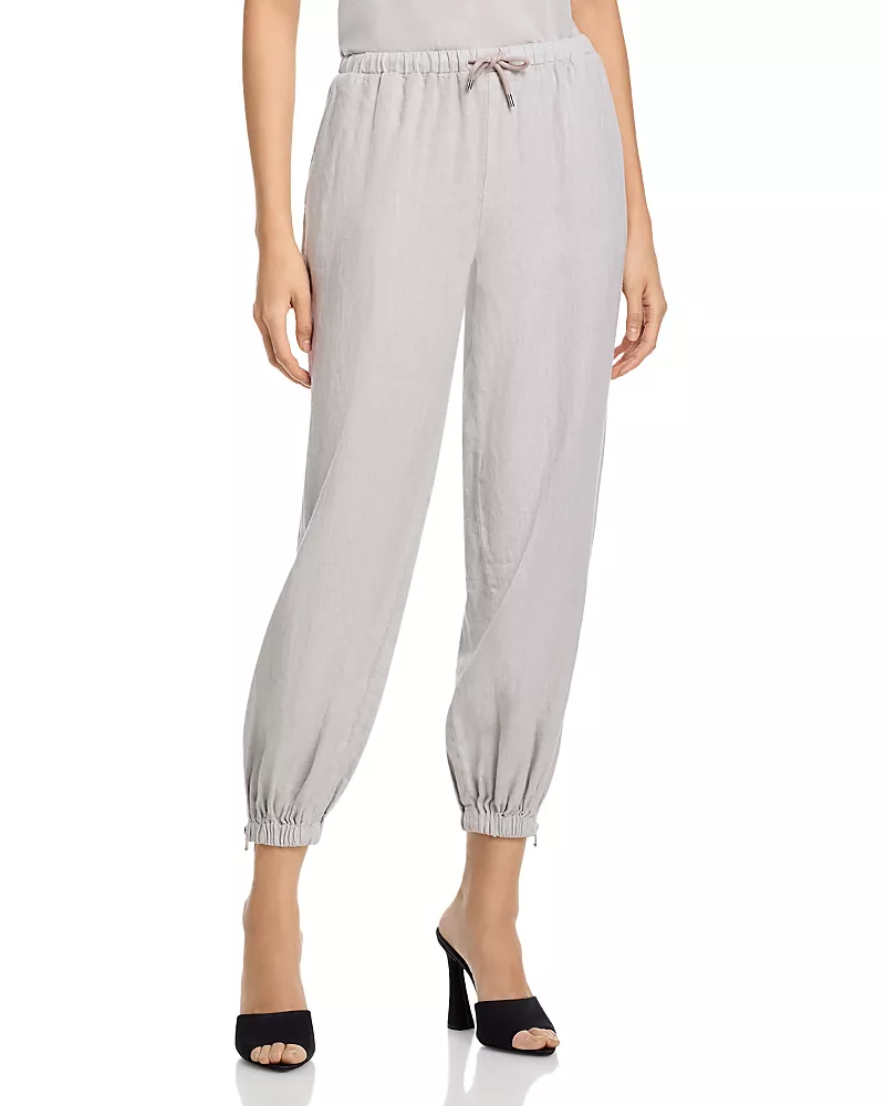 L'Agence Mariko Linen Zip Hem Joggers