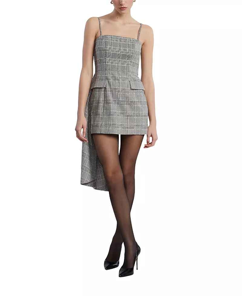 Bcbgmaxazria Glen Plaid Dress with Drape