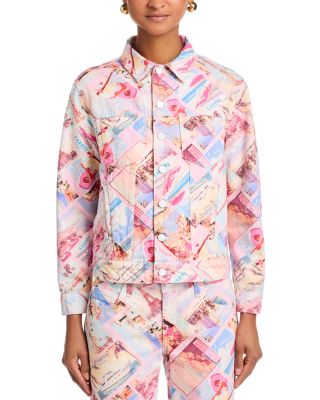 Joey Oversized Jacket & Blaine Low Rise Crop Stovepipe Jeans in Pink Postcard