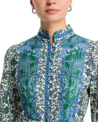 Mandarin Collar Midi Dress