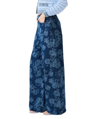 Jaxon Printed High Rise Relaxed Barrel Jeans in Rose Frost