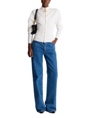  Zipped Knit Cardigan