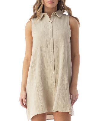 Hugo Relaxed Button Front Shirt Dress