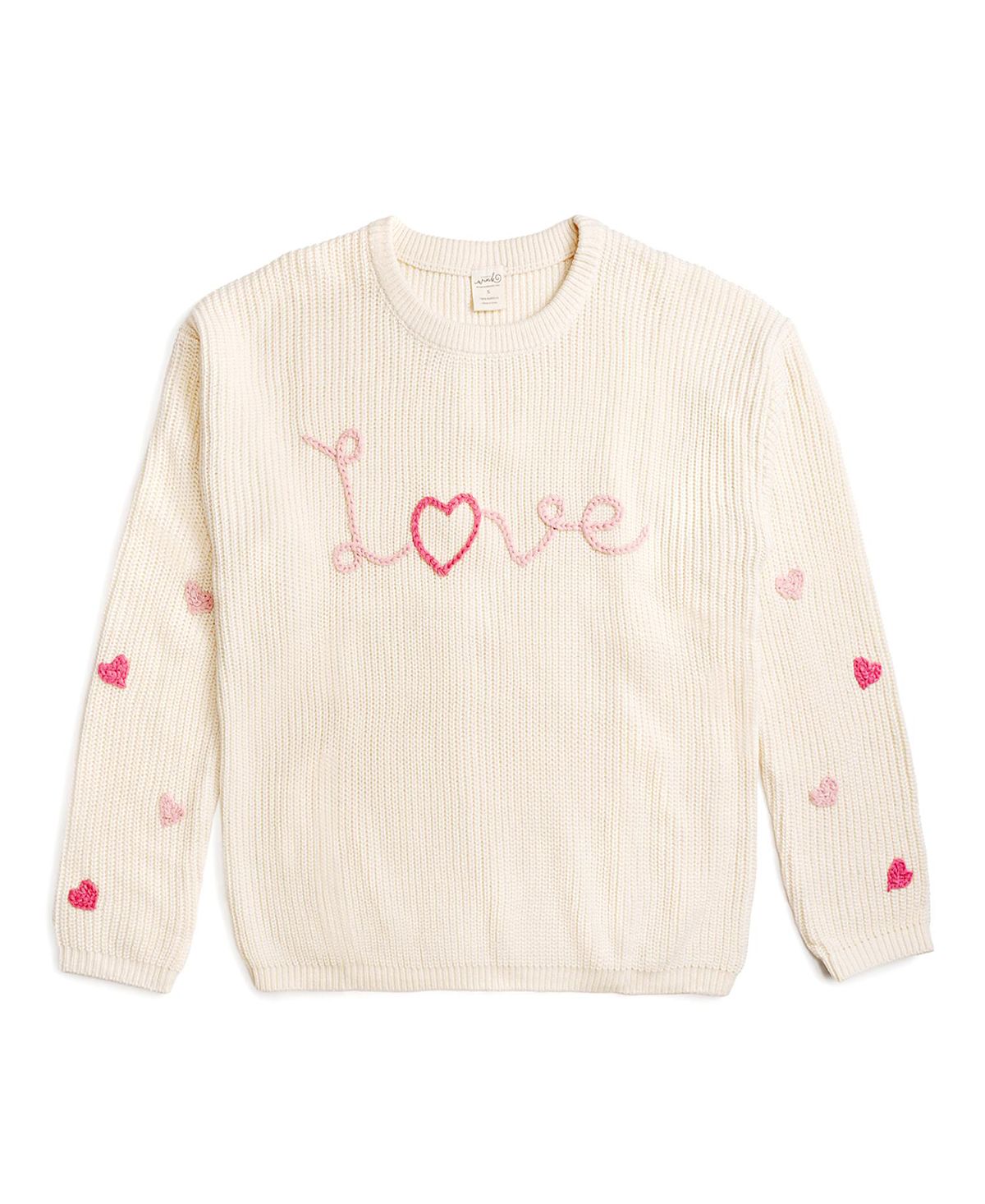 Sweet Wink Women's Ditsy Love Valentine's Day Knit Sweater