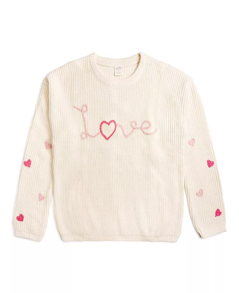 Sweet Wink Women's Ditsy Love Valentine's Day Knit Sweater