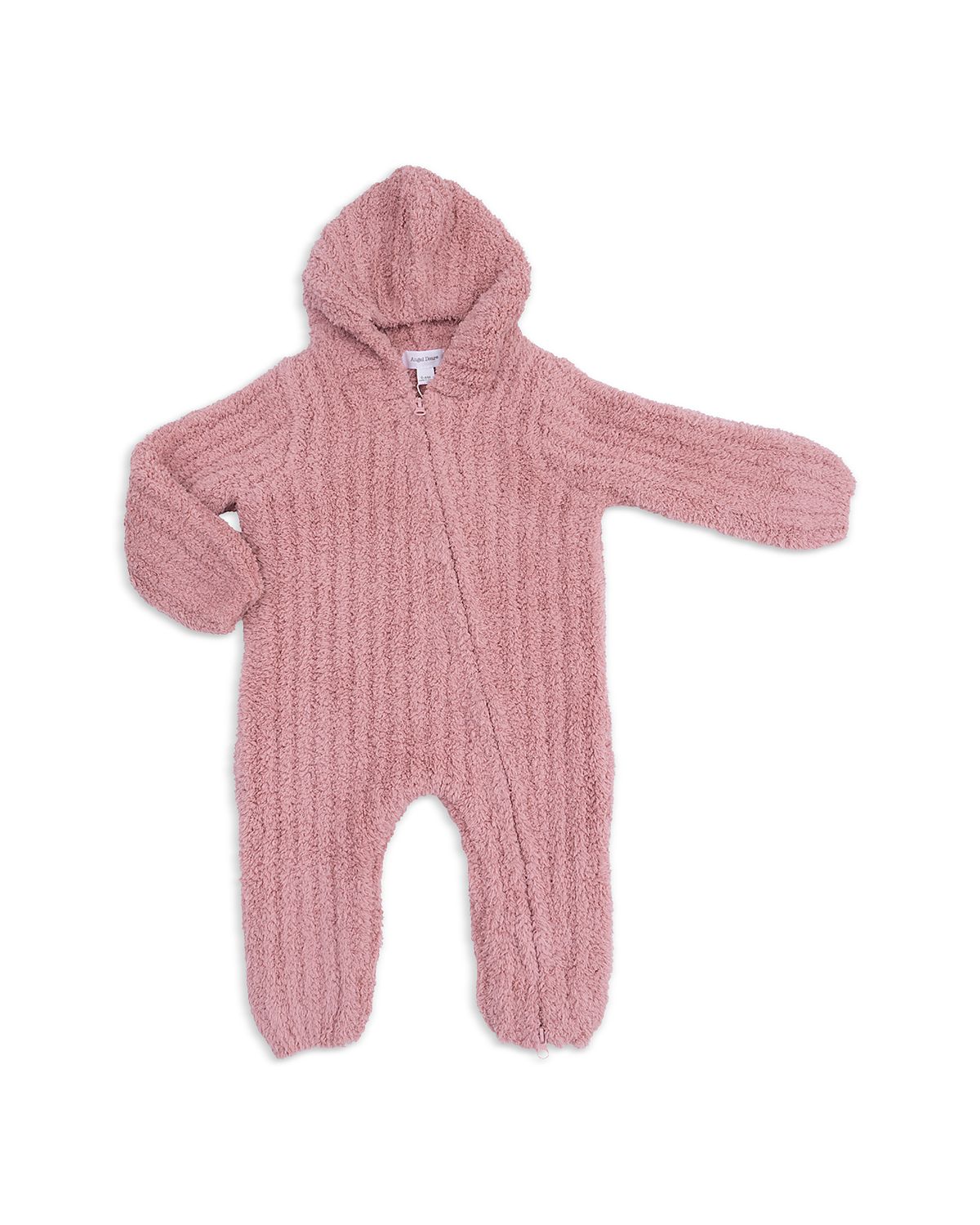 Angel Dear Girls' Chenille Striped Texture Hooded Jumpsuit - Baby