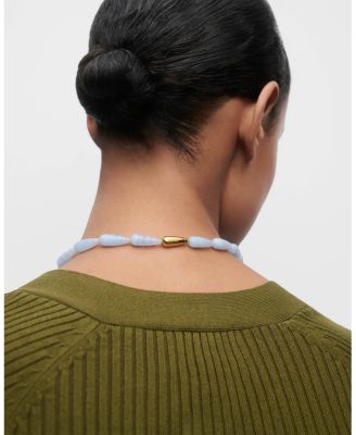  Women's  Blue agate Drop Necklace