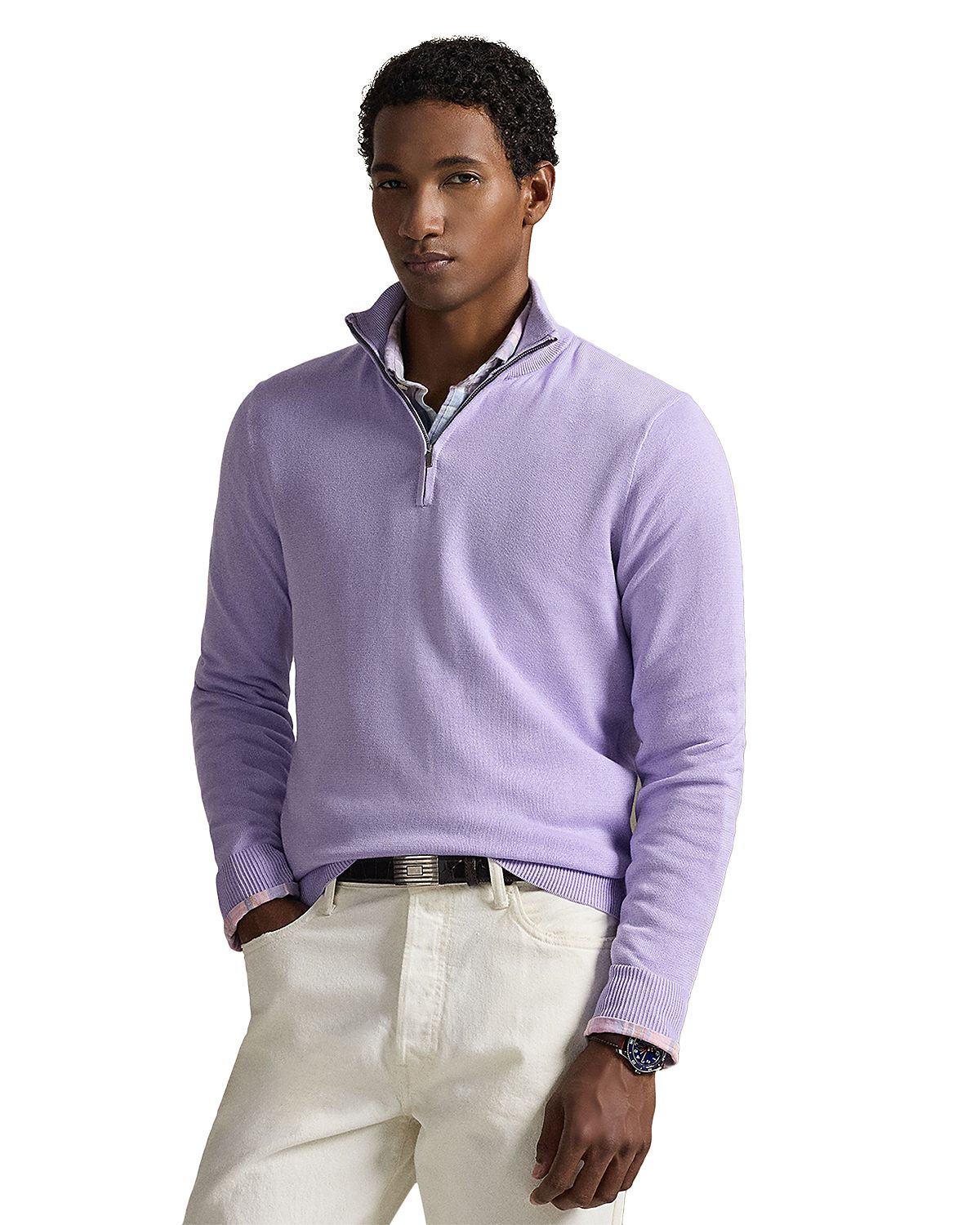 Polo Ralph Lauren Cotton Quarter Zip Mock Neck Sweater