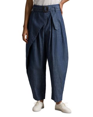 Chambray Tapered Wrap Pants