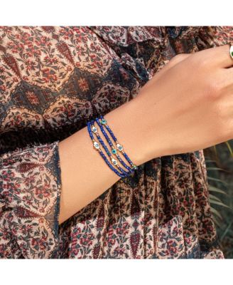  Wise Belief - Lapis Enamel Evil Eye Hamsa Bracelet