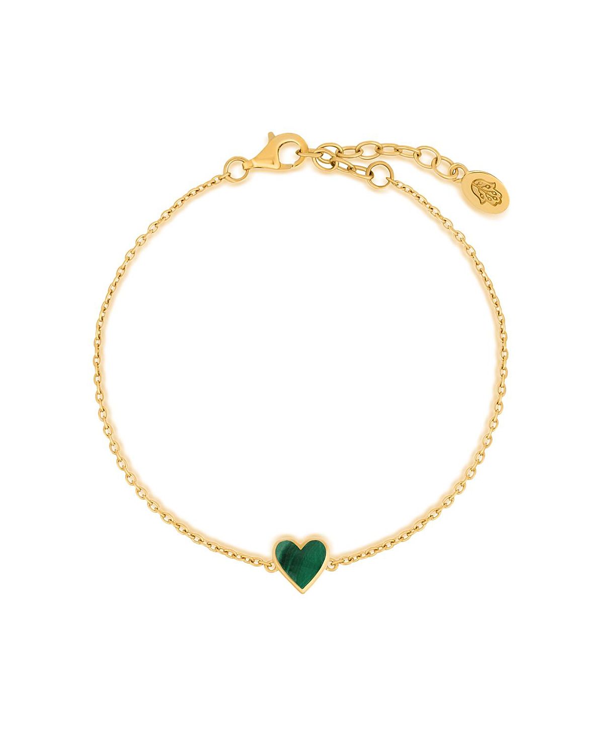 Karma and Luck Love's Shield Malachite Heart Bracelet