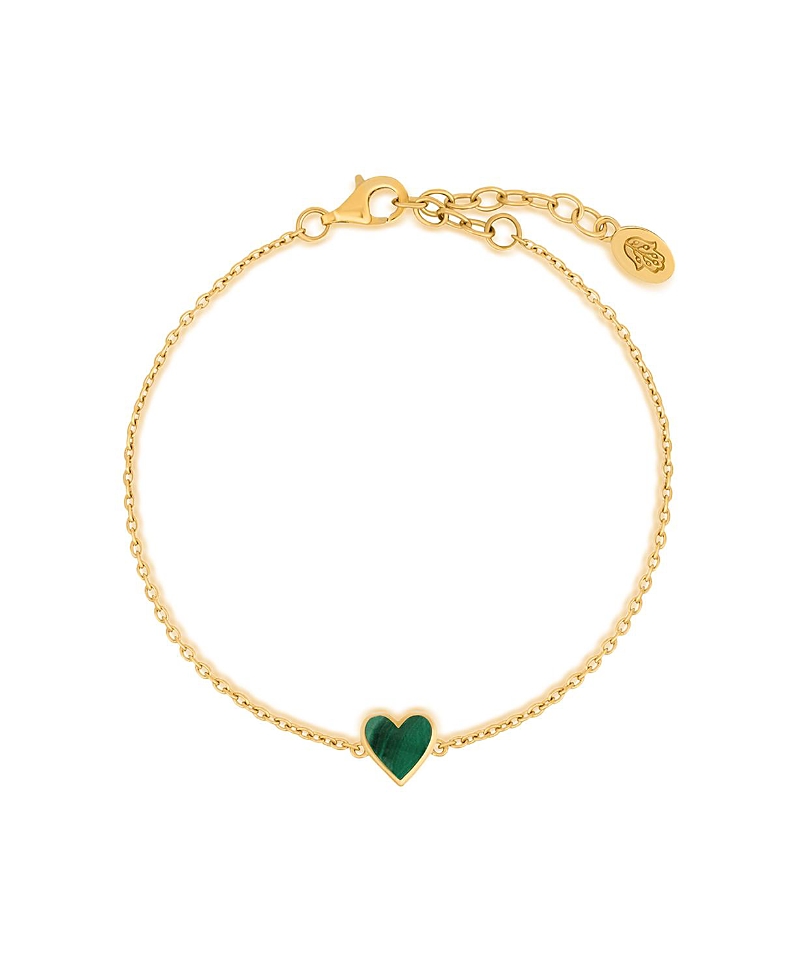 Karma and Luck Love's Shield Malachite Heart Bracelet