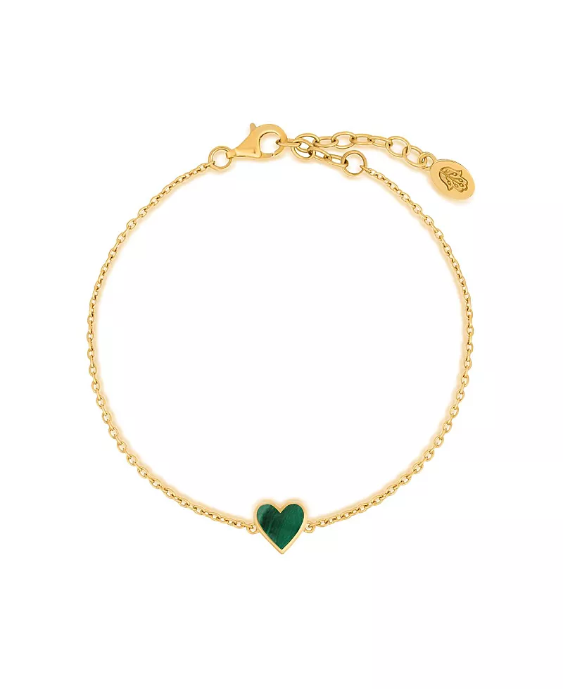 Karma and Luck Love's Shield Malachite Heart Bracelet