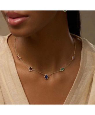 Sublime Beauty Multi Symbol Multi Stone Necklace