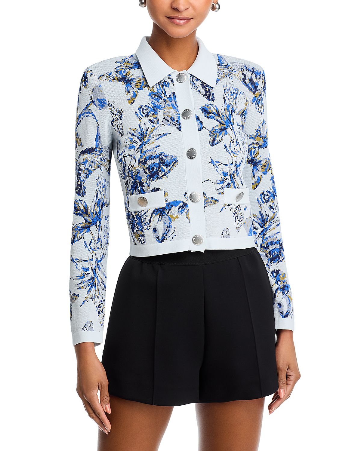 L'Agence Osiris Jacquard Collared Cardigan