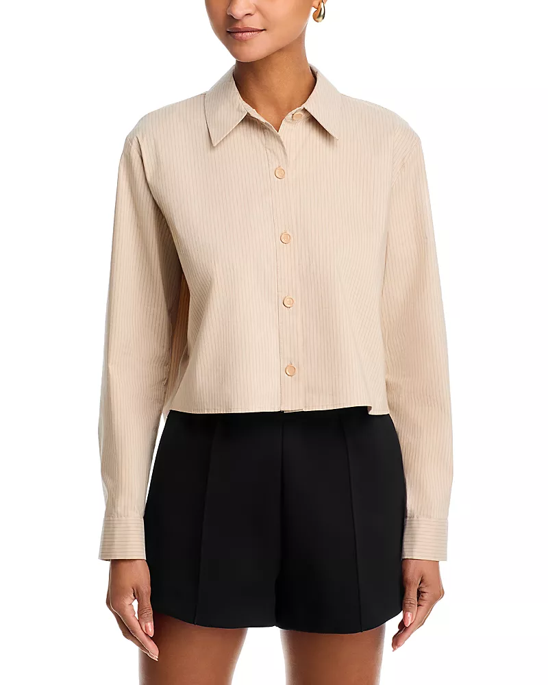 L'Agence Cosette Crop High Low Shirt