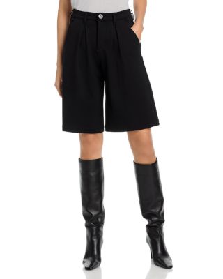 Akasha High Rise Pleated Bermuda Shorts