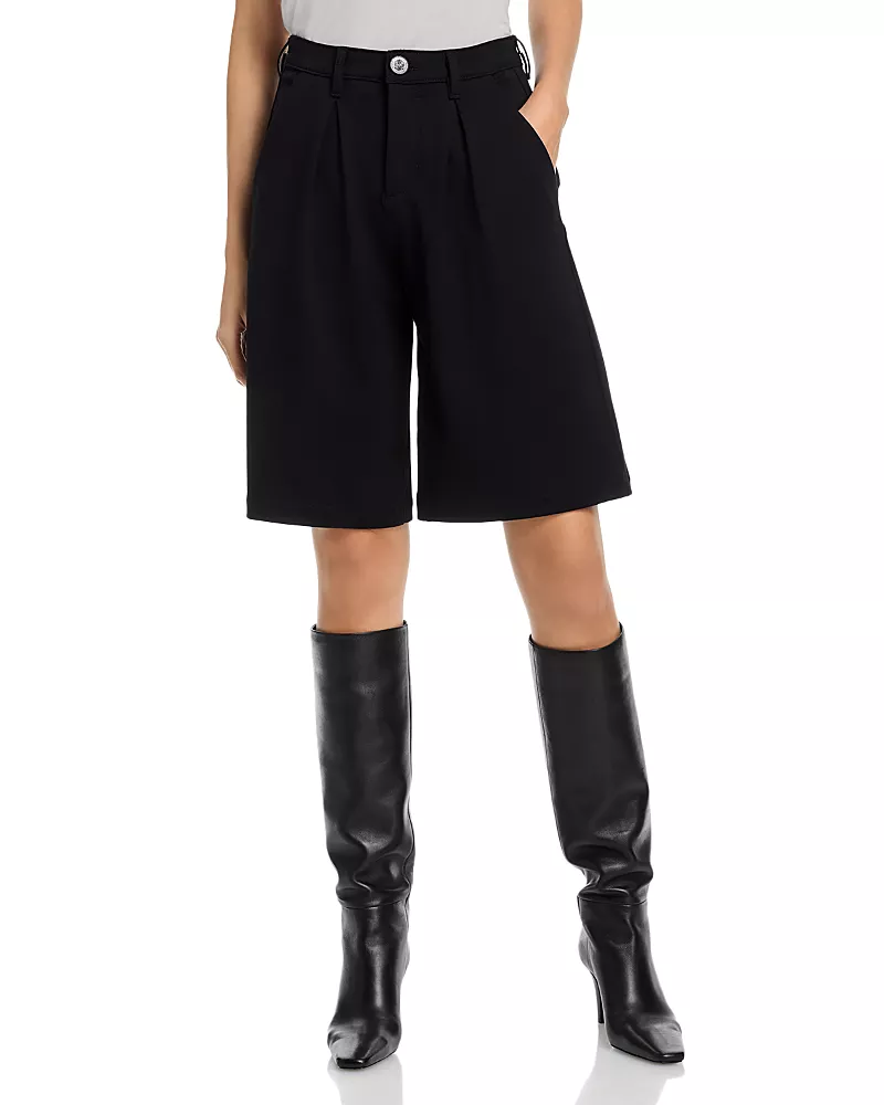 L'Agence Akasha High Rise Pleated Bermuda Shorts