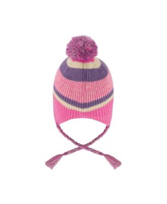 Girls' Lined Peruvian Knit Pompom Hat - Little Kid, Big Kid