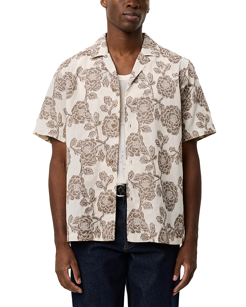 Les Deux Lesley Flower Jacquard Short Sleeve Shirt