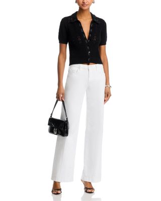 Ninette Pointelle Grosgrain Short Sleeve Cardigan