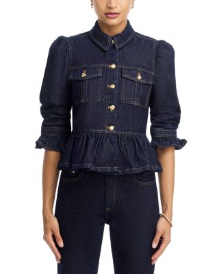 Delanie Denim Jacket & Stevie High Rise Crop Jeans in Indigo Noir