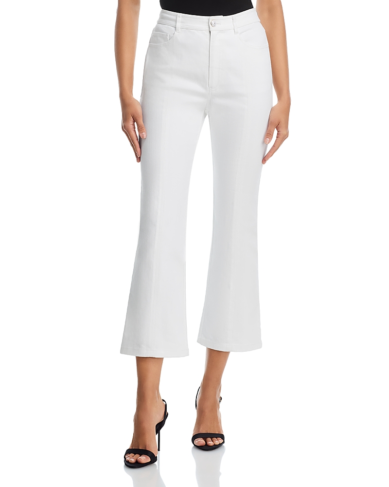 Cinq a Sept Stevie Lace Cropped High Rise Jeans in White