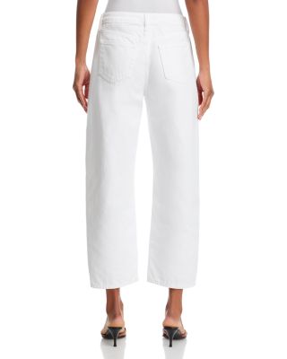 Mallis High Rise Bow Leg Jeans in Blanc