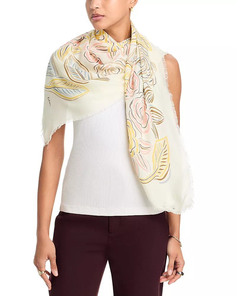 Echo Gestural Rose Square Scarf