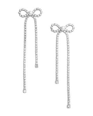 Crystal Bow Drop Earrings
