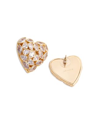 Crystal Heart Cluster Stud Earrings